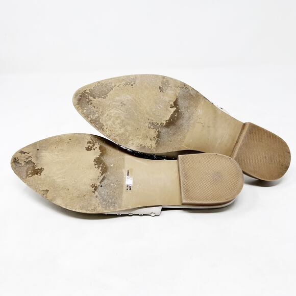 [DV Dolce Vita] Ismenia Cream Studded Pointed Toe Slip On Mules Flats Size 8.5 - Picture 10 of 11